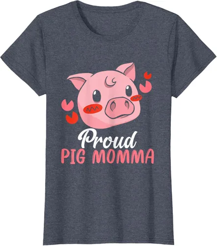 Vista 15 de Mini Pig Momma - Camiseta para mujer con diseño de cerdo en miniatura para mujer, Negro