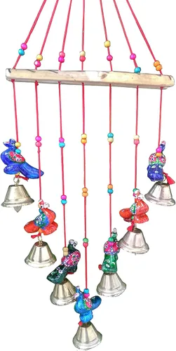 Vista 7 de Decoración para el hogar hecha a mano Adornos de puerta colgantes Campanas (tema de campana de elefante)