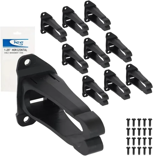 Vista 11 de ICC 1.25" Anillo de gestión de cables de plástico, horizontal, ajuste universal, paquete de 1 – Organizador de cables para cableado estructurado