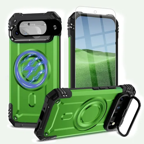 Vista 16 de Funda para Google Pixel 9 Pro XL [protección contra caídas de grado militar de 15 pies] con protector de pantalla y protector de lente, resistente a