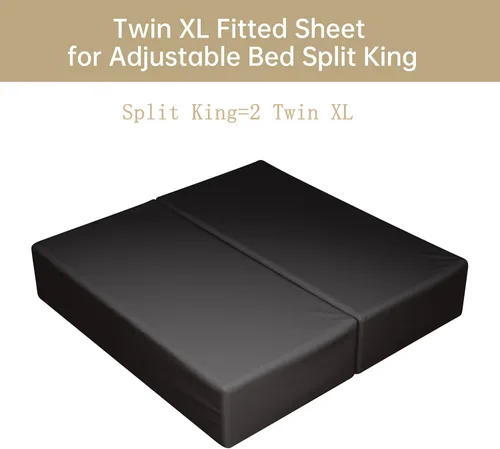 Vista 8 de 2 paquetes de sábanas ajustables 100% algodón egipcio tamaño TwinXL, sábana ajustable de 600 hilos de algodón, sábana bajera con bolsillo profundo