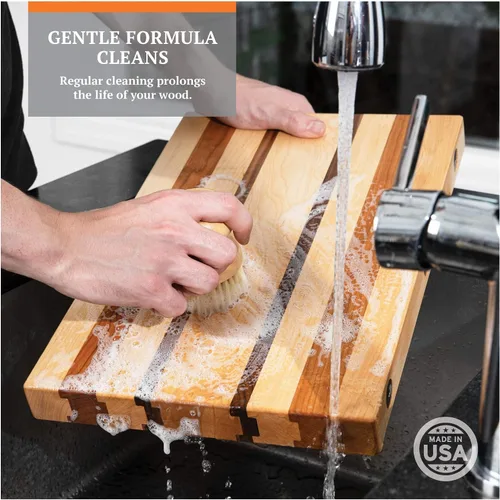 Vista 5 de CLARK'S Cepillo de jabón y exfoliante para tabla de cortar de Limpia tus tablas de cocina, cuencos, encimeras y utensilios de forma natural A base