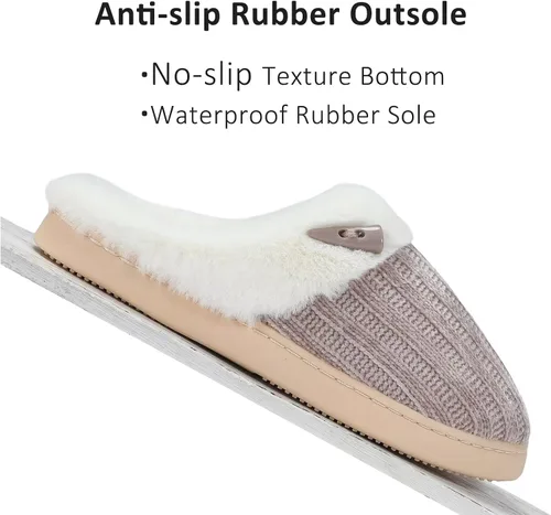 Vista 5 de NineCiFun Pantuflas cómodas de casa para mujer, de espuma viscoelástica, mullidas, para interiores, exteriores, antideslizantes, para el hogar