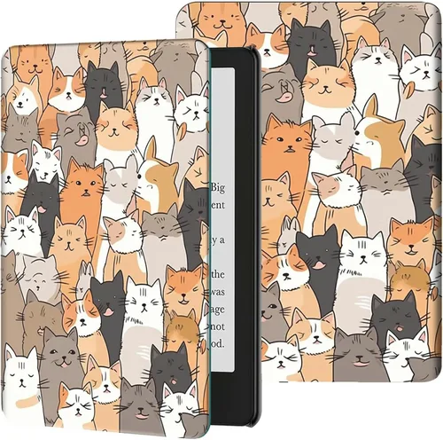 Vista 23 de Rossy Funda para Kindle de 10ª generación 2019, delgada, de piel sintética, ajustable, con encendido y apagado automático para Kindle de 10ª