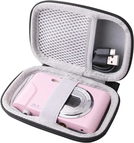 Vista 5 de Funda para cámara digital Lecran/Kodak PIXPRO Friendly Zoom FZ55/FZ53/FZ43/FZ45 y más marcas para cámara infantil (rosa)
