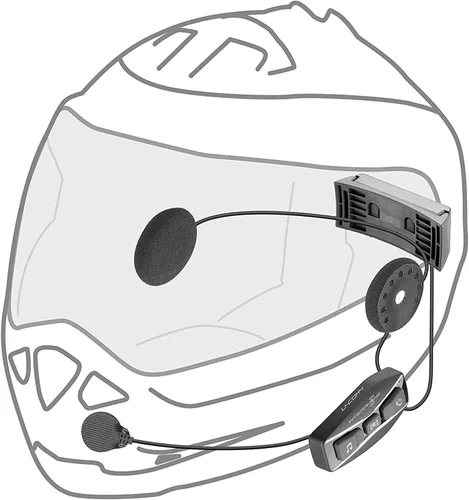 Vista 7 de Interphone UCOM4 - Comunicación Bluetooth para motocicleta - 4 conductores de hasta 1.0 mi de alcance - Batería 15 horas - Cascos auriculares