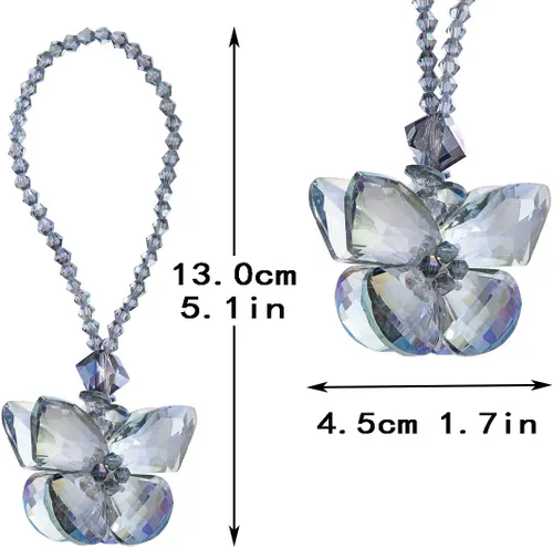 Vista 6 de H&D HYALINE & DORA Colgantes de cristal para llave de coche, espejo colgante, regalo