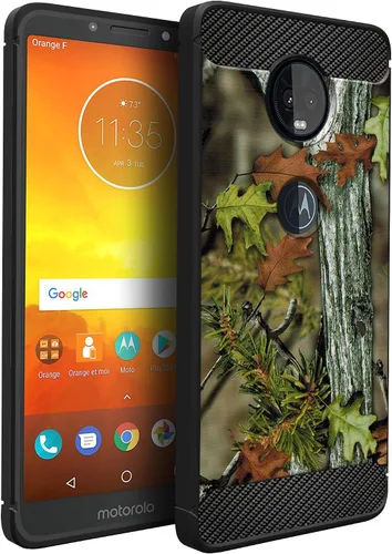Vista 6 de CasesonDeck Bear - Funda compatible con Motorola Moto G7 Power/Moto G7 Supra, serie Hunters, delgada, sin volumen, textura de fibra de carbono