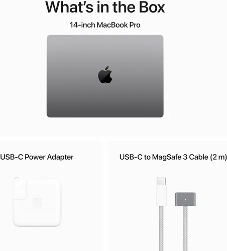 Vista 9 de Apple Laptop MacBook Pro 2023 con chip M3, CPU 8 núcleos, GPU 10 núcleos, para Apple Intelligence, Liquid Retina XDR 14.2 pulgadas, memoria Gris