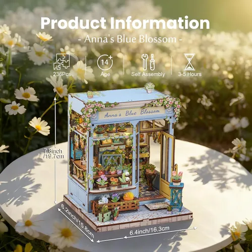 Vista 2 de Kit de Rincón de Libro - Kit de Casa de Muñecas en Miniatura DIY Scene para Adultos, Rompecabezas 3D de Estantería 255 Piezas, Modelo de Casa