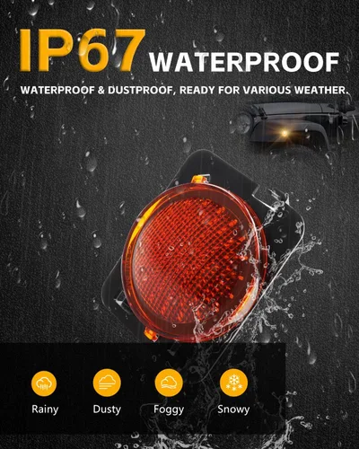 Vista 4 de Luces LED secuenciales de marcador lateral para guardabarros delanteros para J-e-e-p Wrangler JK 2007-2019, lámparas de marcador de parachoques