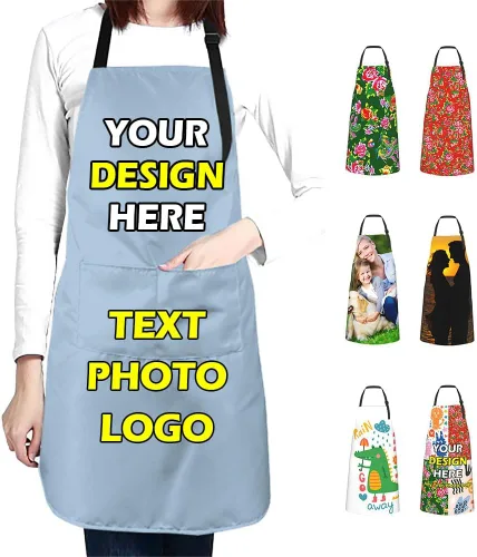 Vista 27 de Delantales impermeables personalizados para diseñar tu propia imagen, logotipo, texto, añadir fotos, delantal para cocinar hornear, 33 x 27.5