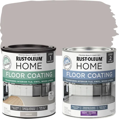 Vista 9 de Rust-Oleum 367592 - Kit de revestimiento de suelo para interiores del hogar, gris envejecido mate