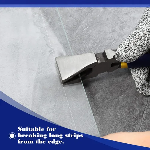 Vista 5 de SPEEDWOX Alicates de vidrio - Herramienta resistente de rotura de vidrieras de 8 pulgadas para trabajos de azulejos y mosaicos Heavy Duty, Stained