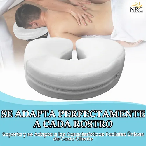 Vista 3 de NRG Mesa de masaje de espuma viscoelástica con funda de forro polar ultrasuave, almohadilla de almohada para reposacabezas que elimina los puntos