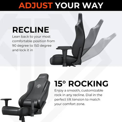 Vista 6 de Anda Seat Novis - Silla de juegos para adultos, sillas reclinables XL, silla de oficina ergonómica de cuero de PVC, soporte lumbar trasero