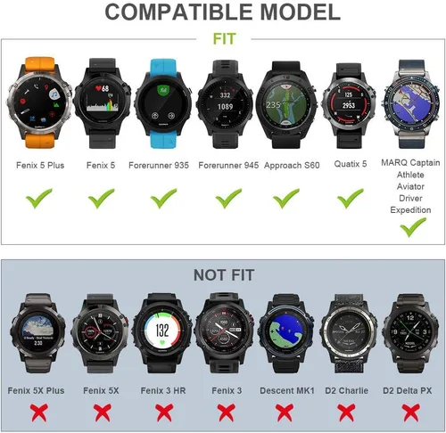 Vista 8 de NotoCity Compatible con Forerunner 935 Correa de reloj de silicona de repuesto para Fenix 5/Fenix 5 Plus/Fenix 6/Fenix 6 Pro/Forerunner