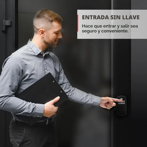 Vista 3 de Kwikset SmartCode 955 - Cerradura electrónica de palanca Kingston de 10 botones en negro mate para uso comercial ligero, con entrada sin llave