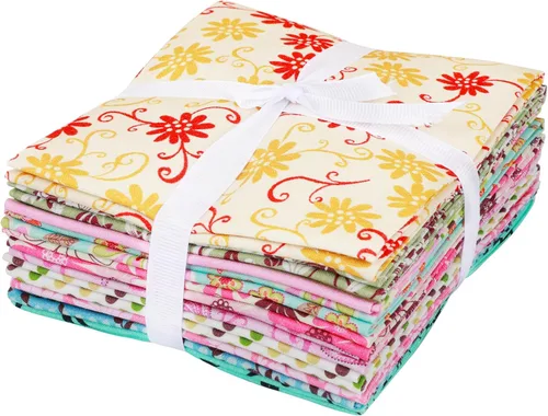 Vista 4 de Craftido -25 Opciones- Paquetes de Tela de Acolchado 100% Algodón 10 piezas Fat Quarters 18"x21" - Peso Medio 5.2 oz - Algodón Suave para Acolchado