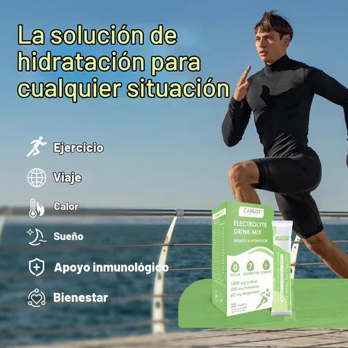 Vista 7 de CANLIST Polvo de electrolitos, mezcla de bebida de hidratación sin azúcar con sodio, potasio, magnesio, apta para veganos, suplemento