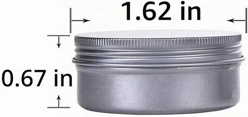 Vista 2 de Hulless Tarro de lata de aluminio de 0.5 onzas, recipientes recargables de 0.5 fl oz, tapa de rosca de aluminio, botella redonda para cosméticos