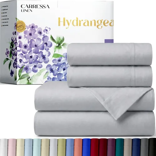 Vista 15 de Carressa Linen - Juego de sábanas 100% algodón de 600 hilos