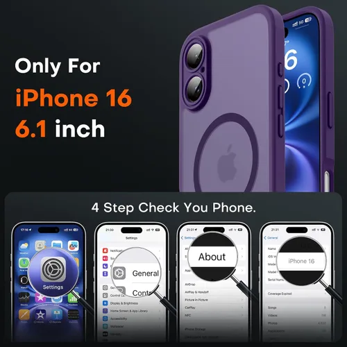 Vista 654 de TOCOL Funda para iPhone 11, compatible con Magsafe, protección completa de cámara, imanes integrados, protección contra caídas, funda translúcida