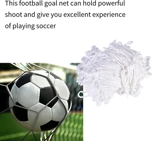 Vista 9 de Red de portería de fútbol y fútbol de 9.8x6.6 ft fabricada con fibra de polipropileno de alto impacto, ideal para partidos deportivos y entrenamiento