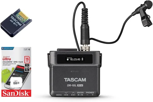 Vista 11 de TASCAM Grabadora de Campo DR-10L Pro con Micrófono Lavalier y Grabación Float de 32 bits para Audio para Video — Soporta microSDXC de 512GB y LTC