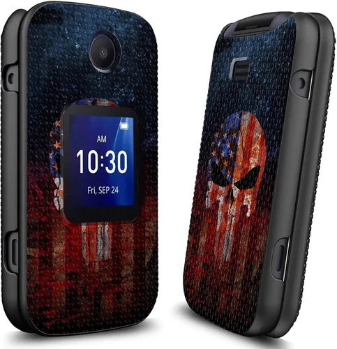 Vista 5 de Funda para Alcatel Go Flip 4 / TCL Flip Pro / TCL Flip Pro con protector de pantalla de vidrio templado, cubierta de PC antideslizante a prueba
