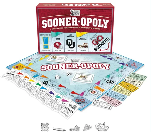 Vista 3 de Late for The Sky University of Oklahoma Sooneropoly - Campus Edition Family Property Trading para 2 a 6 jugadores, ex alumnos, estudiantes