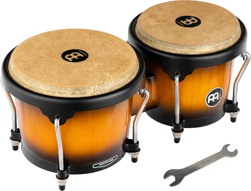 Vista 11 de Meinl Percussion HB100SNT-M bongós de madera natural de 6 3/4 y 8 pulgadas, Natural Bongos profesionales de madera duradera para adultos con llave