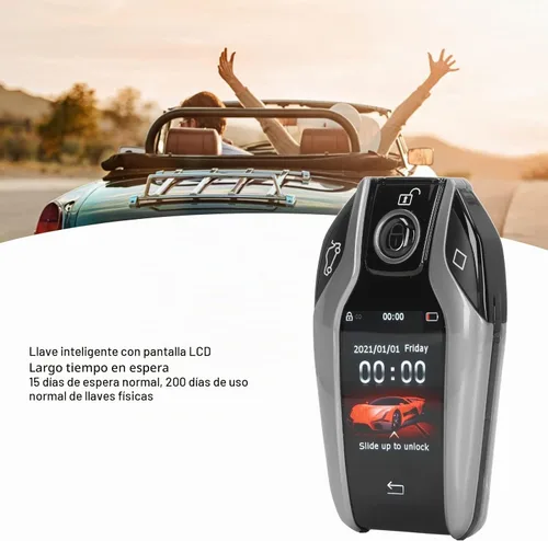 Vista 6 de Ymiko Universal TK800+ Llave inteligente con pantalla táctil LCD, llave remota sin llave para automóvil, control remoto para todos los botones