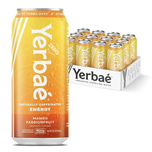 Vista 10 de Yerbae - Agua espumosa mejorada (12 unidades) Energy Yerba Mate 340 ml, lata