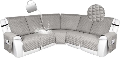 Vista 155 de HDCAXKJ Fundas de sofá seccional reclinable 100% impermeable, forma de L, funda de sofá reclinable lavable acolchada suave para mascotas, perro