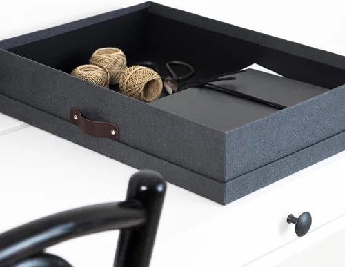Vista 6 de Bigso Sverker Caja de almacenamiento de fibra legal/artística – Caja de almacenamiento para álbumes de recortes para papeles, fotos y más – Cajas