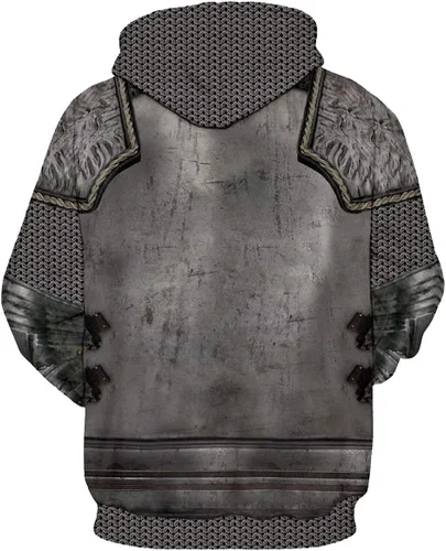 Vista 2 de Sudadera con capucha de caballero templario medieval para adultos, disfraz de caballero templario