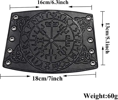 Vista 5 de Brazaletes de cuero para hombre, pulsera medieval, joyería vikinga, disfraz de cosplay