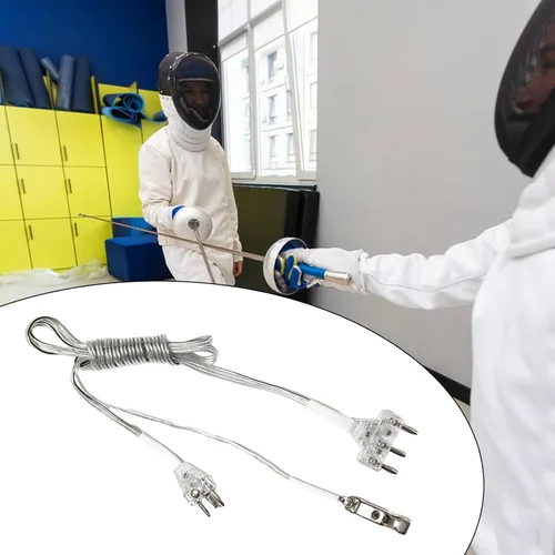 Vista 2 de kowaku Alambre de cuerpo de esgrima Alambre del cuerpo Alambre simple de usar Línea completa Pin Plug Esgrima Alambre de mano Alambre conductor