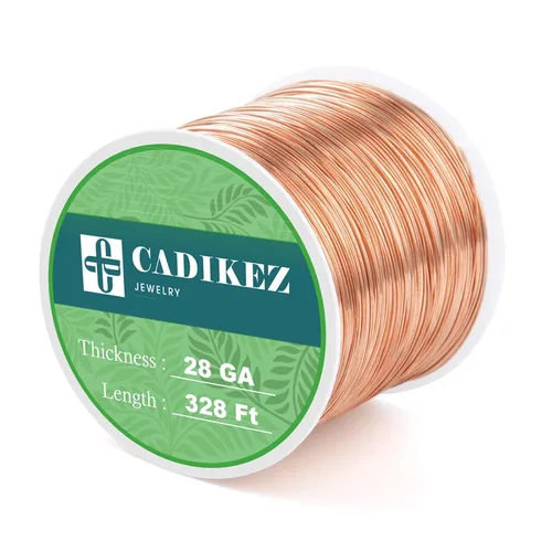 Vista 29 de Alambre de joyería de 492 pies, calibre 32, resistente al deslustre, rollo de alambres de cobre para cuentas a granel para manualidades DIY, Bronce