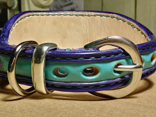 Vista 5 de Dog Large Floral Collar, Dog Lover Handstitched Collar, Padded Leather Dog Collar, Dog Collar Handmade Leather