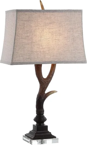 Vista 7 de JONATHAN Y Lámpara de mesa rústica de 29.5 pulgadas de color beige/transparente para decoración de cabina, resina sintética y base de cristal