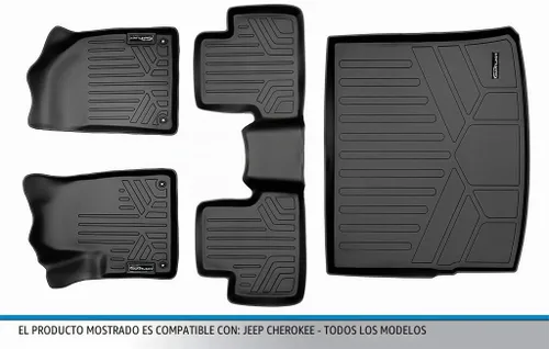 Vista 6 de SMARTLINER Juego de alfombrillas de piso y revestimiento de carga personalizadas para Jeep Cherokee 2014-2023