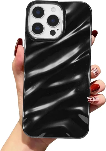 Vista 58 de QLTYPRI Funda compatible con iPhone 11, bonita funda con patrón de ondas de agua para niñas y mujeres, delgada, satinada, brillante, suave, de Beige