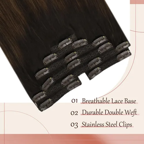 Vista 5 de Sunny - Extensiones de cabello humano real con cinta adhesiva, extensiones de cabello humano real, color marrón balayage, extensiones de cabello