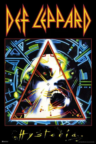 Vista 2 de Póster laminado de Def Leppard de los años 80 con banda de rock estética, marco, decoración de pared, póster de borrado en seco, arte de pared de 12