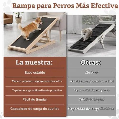 Vista 2 de Rampa para perros para cama, sofá, automóvil, 39.4 pulgadas