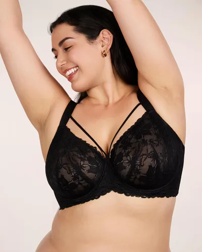 Vista 3 de HSIA - Brasieres reductores para mujer, cobertura completa, de encaje sin forro, talla extragrande, con aros, para senos grandes