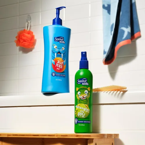 Vista 8 de Suave Kids Silly Apple Detangler Spray, acondicionador sin desgarros para niños, desenredante de cabello, suaviza y domina los nudos para un cabello