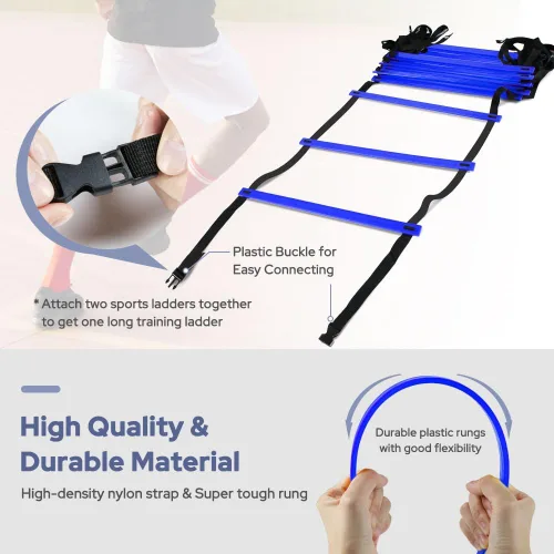 Vista 2 de GHB Pro Agility Ladder 12 Rung 20ft Azul